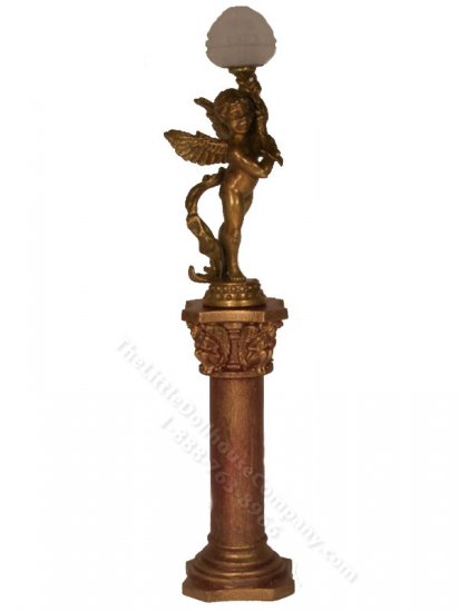 (image for) Miniature Brass Cherub Floor Lamp by Jim Pounder Creations