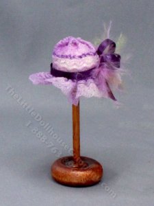 (image for) Vintage Miniature Purple Sun Hat for Dollhouses