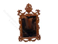(image for) Miniature Walnut Finish Baroque Mirror for Dollhouses