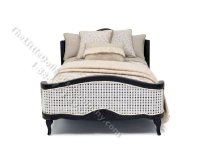 (image for) Miniature Double Bed, Black and Caned with Bedding by Carol Moore