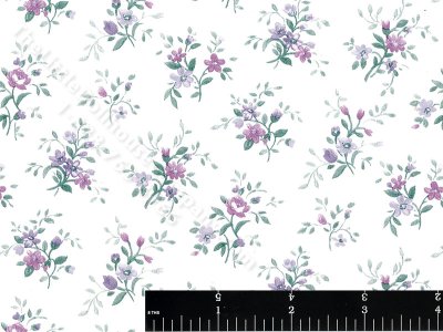 (image for) Purple Bouquets Miniature Wallpaper for Dollhouses