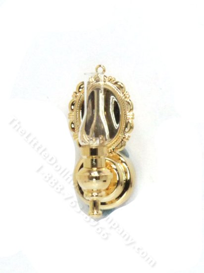 (image for) Miniature Battery Brass Wall Sconce with Wand for Dollhouses