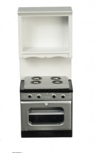 (image for) Miniature Black/Silver Oven with Upper Shelf Unit For Mictowave