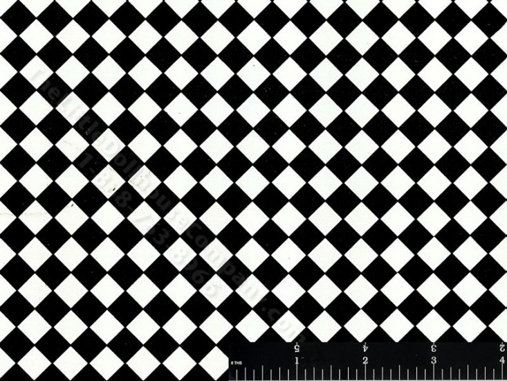 (image for) Miniature Black and White Check Pattern Wallpaper for Dollhouses