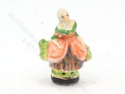 (image for) Miniature Royal Doulton of Lady in a Pink Dress and Bonnet