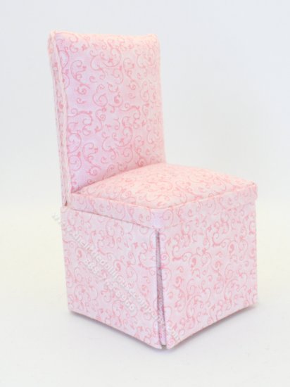 (image for) Miniature Pink Slipper Chair for Dollhouses