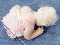(image for) Infant Doll Trying to Suck Toe for Dollhouses