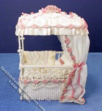 (image for) Miniature Cream Coloured Covered Crib by Serena Johnson