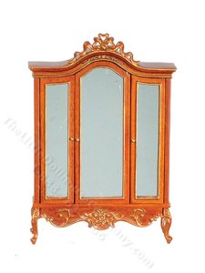 (image for) Miniature American Late Victorian Walnut Wardrobe for Dollhouses