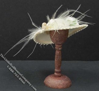 (image for) Miniature White Ladies Hat for Dollhouses