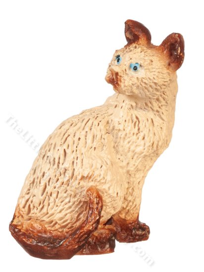 (image for) Miniature Sitting Siamese Cat for Dollhouses
