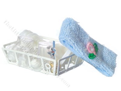 (image for) Miniature Filled Dish Rack for Dollhouses