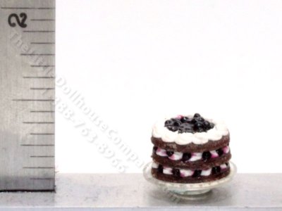 (image for) Dollhouse Scale Model 1:48 Chocolate and Berry Cake