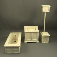 (image for) Dollhouse Miniature Bathroom Unfinished Set