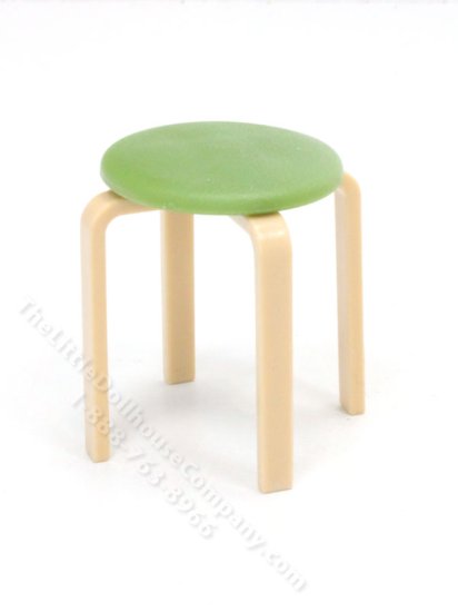(image for) Miniature Modern Green Stool for Dollhouses