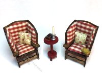 (image for) 1:48 Scale Make-Do Wingback Chairs With Candle Stand Kit