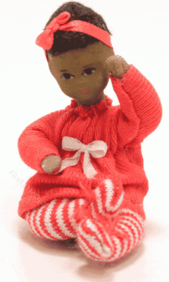 (image for) Flexible Baby Girl Doll in a Red Dress by Erna Meyer