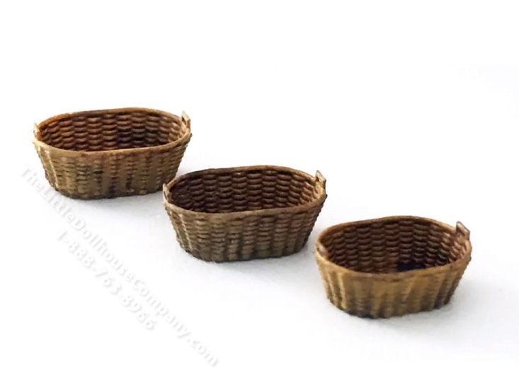 (image for) 1:48 Scale Miniature Oval Basket Set Kit