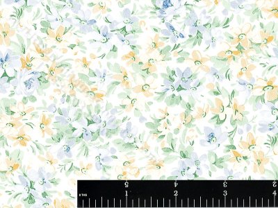 (image for) Blue and Yellow Floral Miniature Wallpaper for Dollhouses