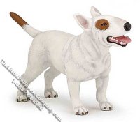 (image for) Dollhouse Scale Model Standing White with Brown Bull Terrier