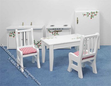 (image for) Miniature Six Piece Apple Theme Kitchen Set for Dollhouses