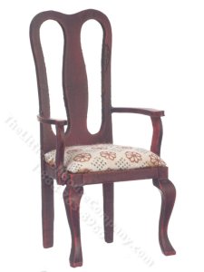 (image for) Miniature Mahogany Armchair For Dollhouses