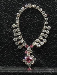 (image for) Miniature Diamond and Pink Gem Necklace by Ursula Strumer