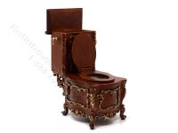 (image for) Miniature Toilet Hand Painted Baroque Style - Walnut