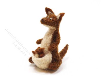 (image for) Miniature Felted Kanga and Roo by Trace Goldfarb