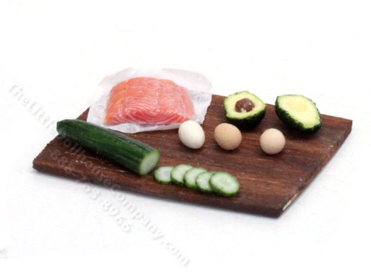 (image for) Miniature Salmon Cutting Board for Dollhouses