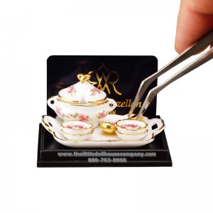 (image for) Tray with Soup Tureen, Ladle and 4 Plates - Lisa Design