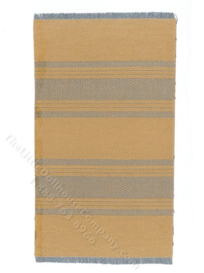 (image for) Miniature Gold and Blue Striped Rug for Dollhouses