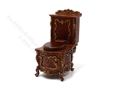 (image for) Miniature Toilet Hand Painted Baroque Style - Walnut