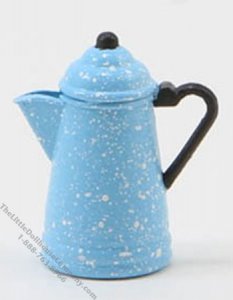 (image for) Miniature Blue and White Coffee Pot For Dollhouses