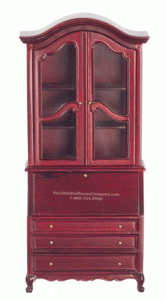 (image for) Miniature 18th Century Mahogany Secretaire for Dollhouses