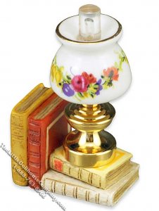 (image for) Dollhouse Scale Model Non-Functional Table Lamp w/Books