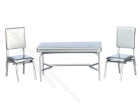 (image for) Miniature 1950's Style Metal Table and Two Chairs for Dollhouses