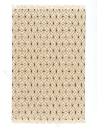 (image for) Miniature Cream Diamond Rug for Dollhouses