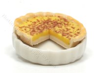 (image for) Miniature Sliced Custard Pie in White Ceramic Dish