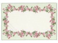 (image for) Miniature Medium 'Maisie' Rug - Green With Pink Roses