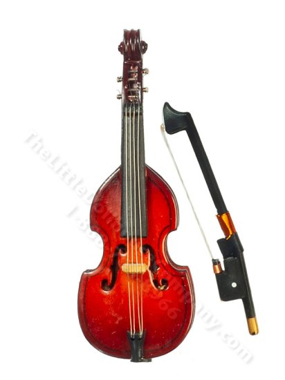 (image for) Miniature 3.15" Upright Bass for your Dollhouse