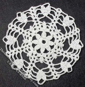 (image for) Miniature Handmade Lace Round Doily for Dollhouses