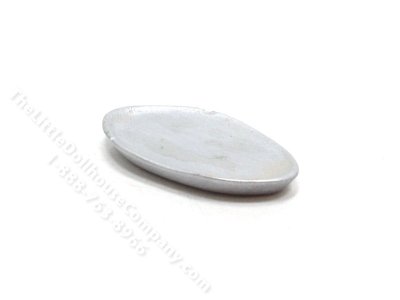 (image for) Miniature Oval Painted Silver Tray for Dollhouses
