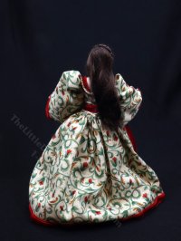 (image for) Miniature Handcrafted Tudor Woman in Red Velvet Trim Dress