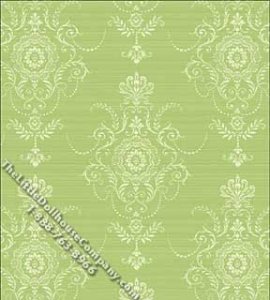 (image for) Dollhouse Scale Model Wallpaper Green Florentine Pattern