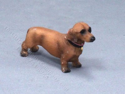 (image for) Miniature Brown Dachshund Dog for Dollhouses