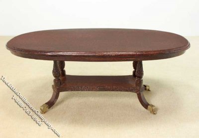 (image for) Miniature Walnut Dining Room Table for Dollhouses