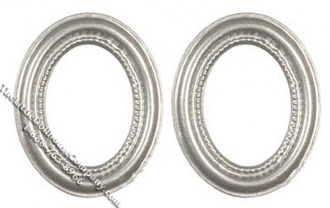 (image for) Miniature Silver Coloured Oval Frames for Dollhouses (2/pk)