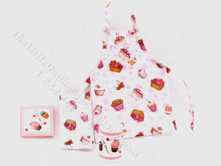 (image for) Miniature Cupcake-themed Kitchen Accessory Set