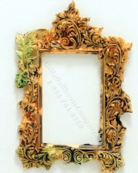 (image for) Miniature Golden Rectangular Rococo Picture Frame